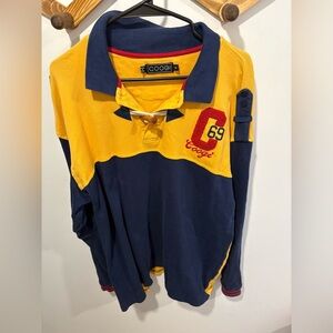 Coogi Long Sleeve Polo Mens Size XL Great Condition Color Yellow & Blue